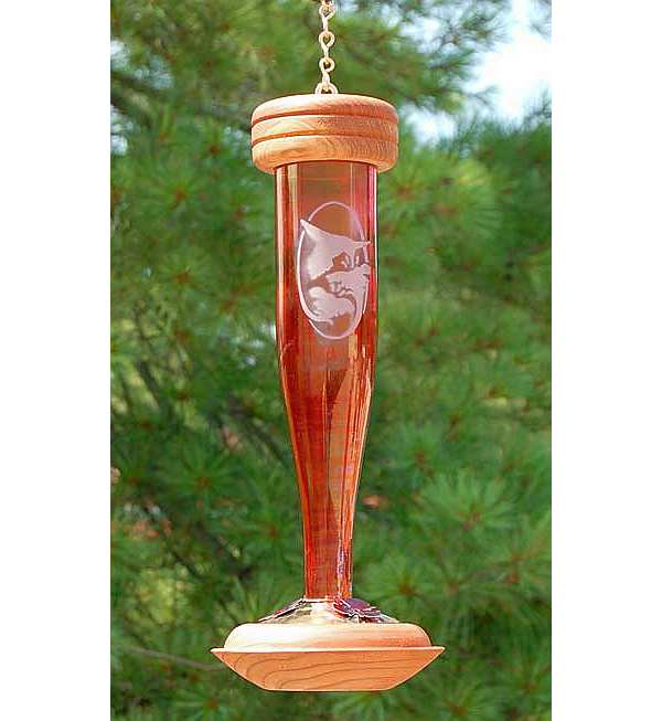 Paradise Etched Ruby Hummingbird Lantern
